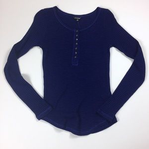 NEW NWT Lucky Brand blue black stripe thermal med